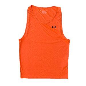 Under Armour The Tech Tank Mens Medium Sleeveless Shirt Performance Neon Orange